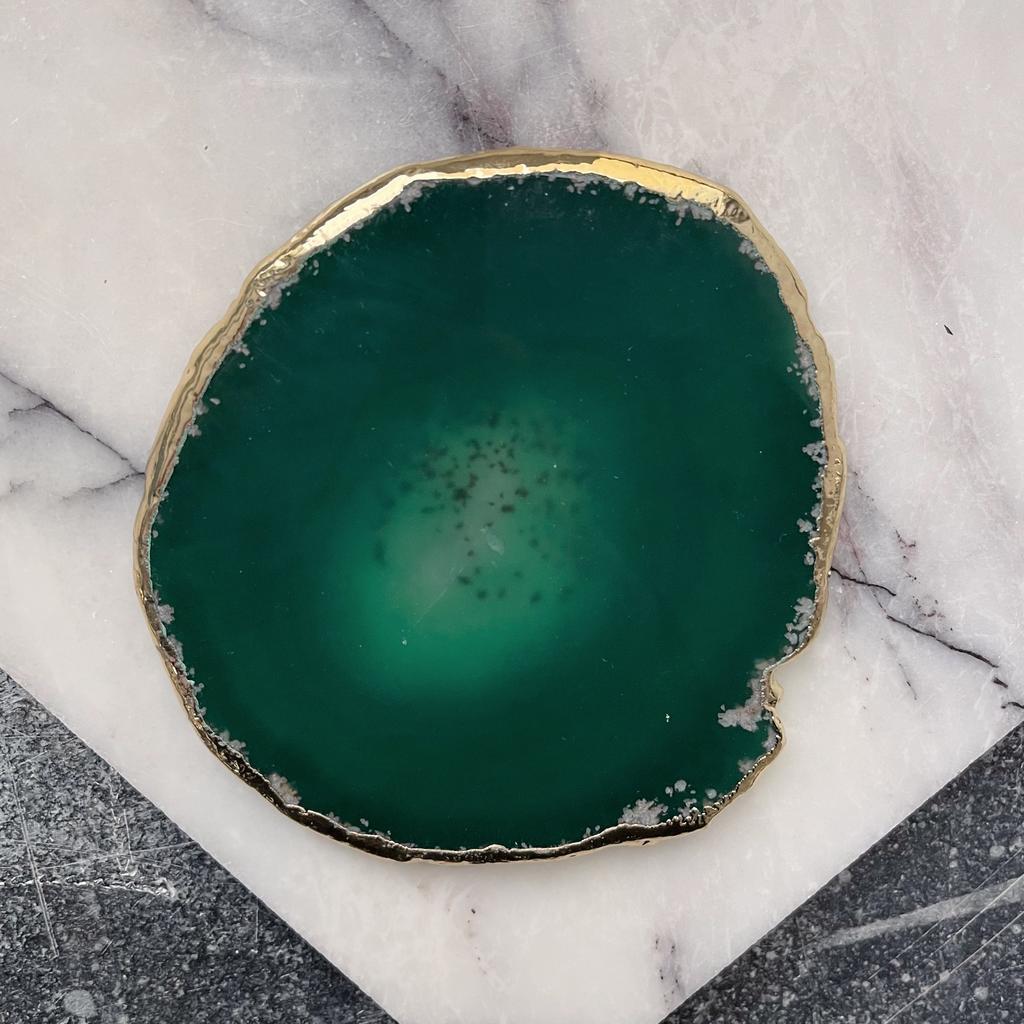 Срез агата тонированный в золоте