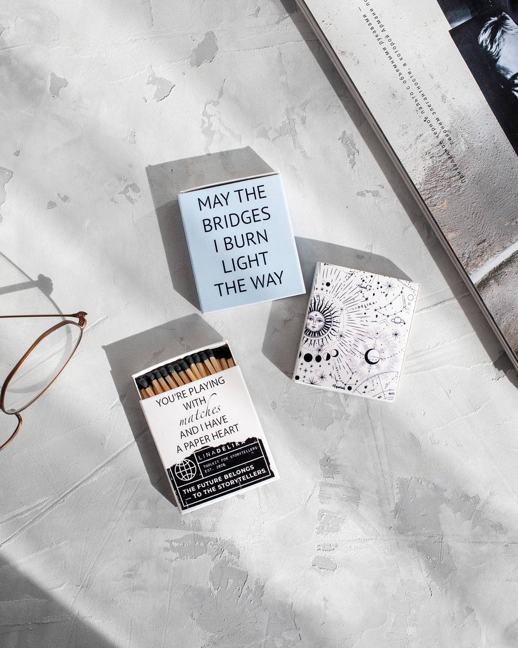 Комплект из трех коробков спичек