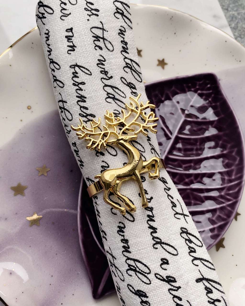 Кольцо для салфеток "Олень" золотое