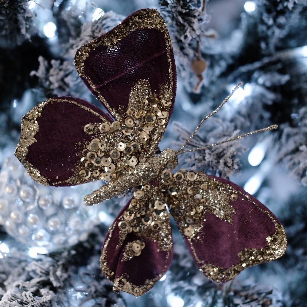 Игрушка на елку Бабочка розовая