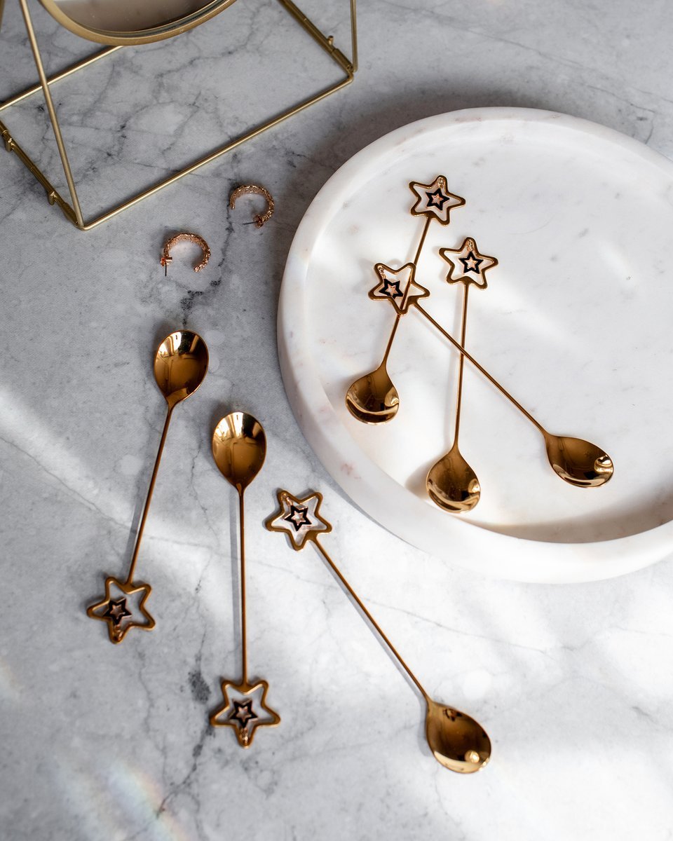Ложка с подвеской "Звезда" золотого цвета