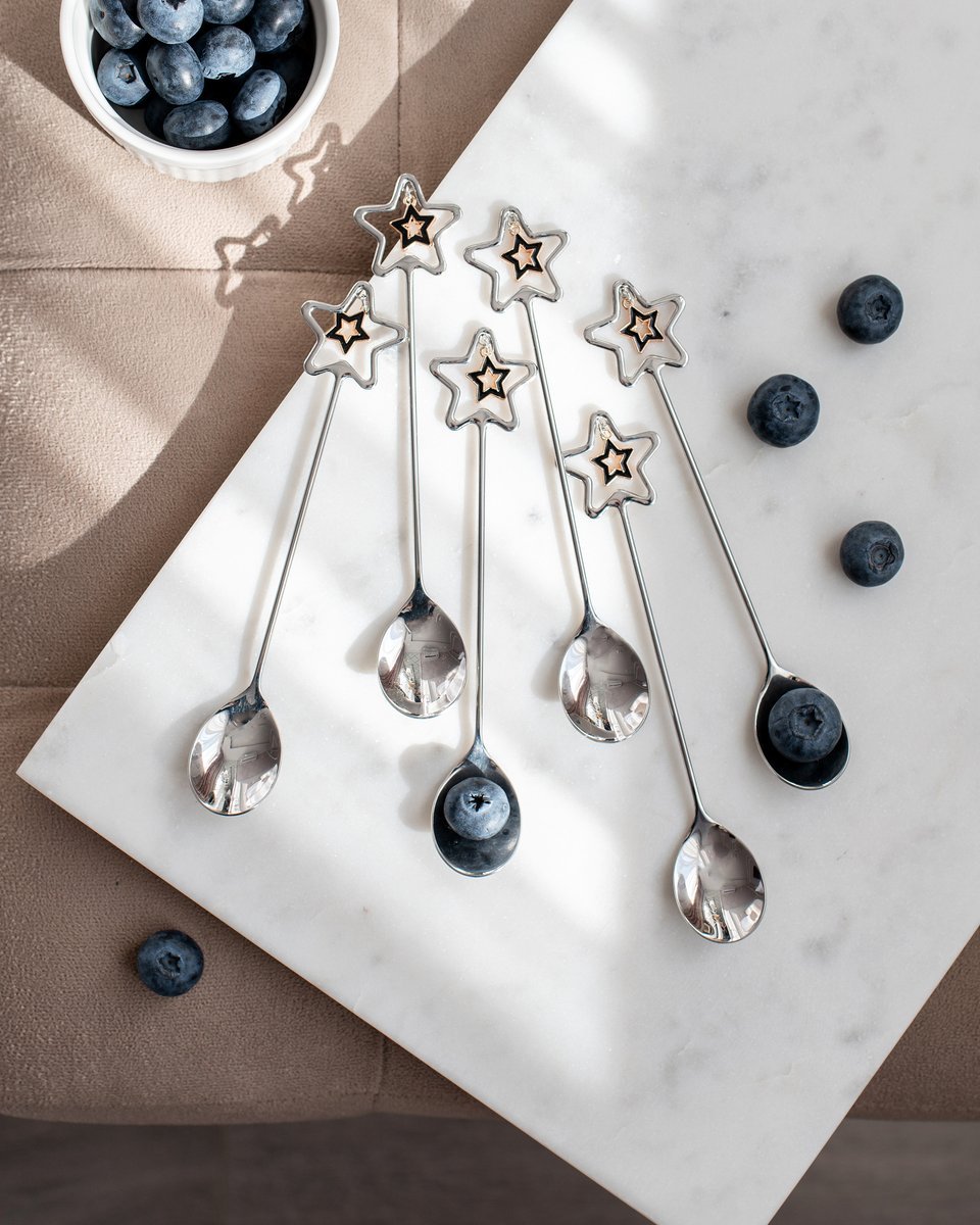 Ложка с подвеской "Звезда" серебряного цвета