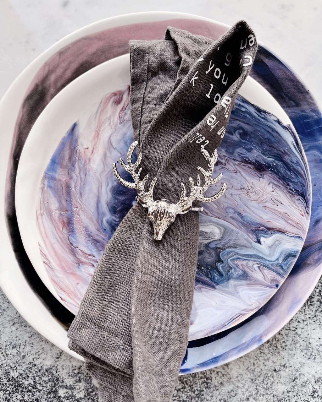 Кольцо для салфеток "Олень" серебристое