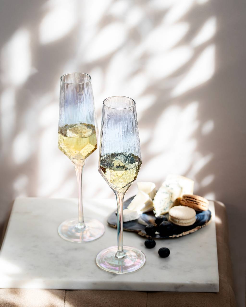 Пара бокалов для шампанского Айсберг перламутровые, 180мл