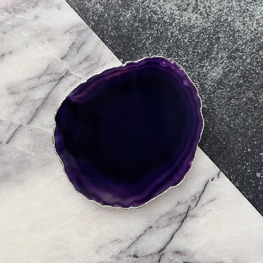 Срез агата тонированный в серебре