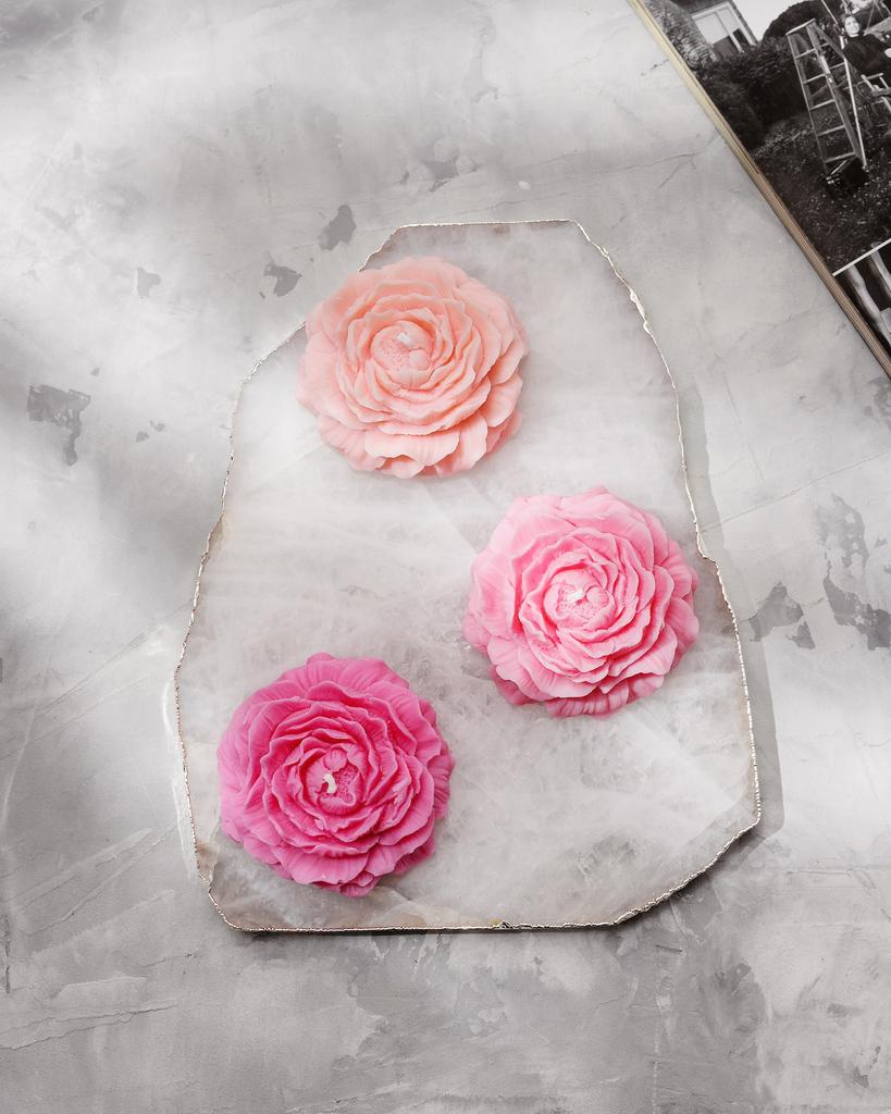 Набор формированных свечей Peony, розовый