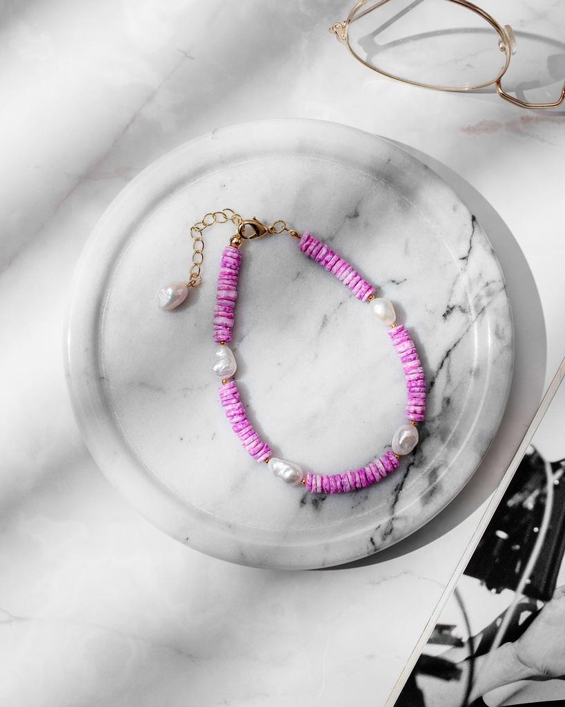 Браслет на ногу из натуральных камней