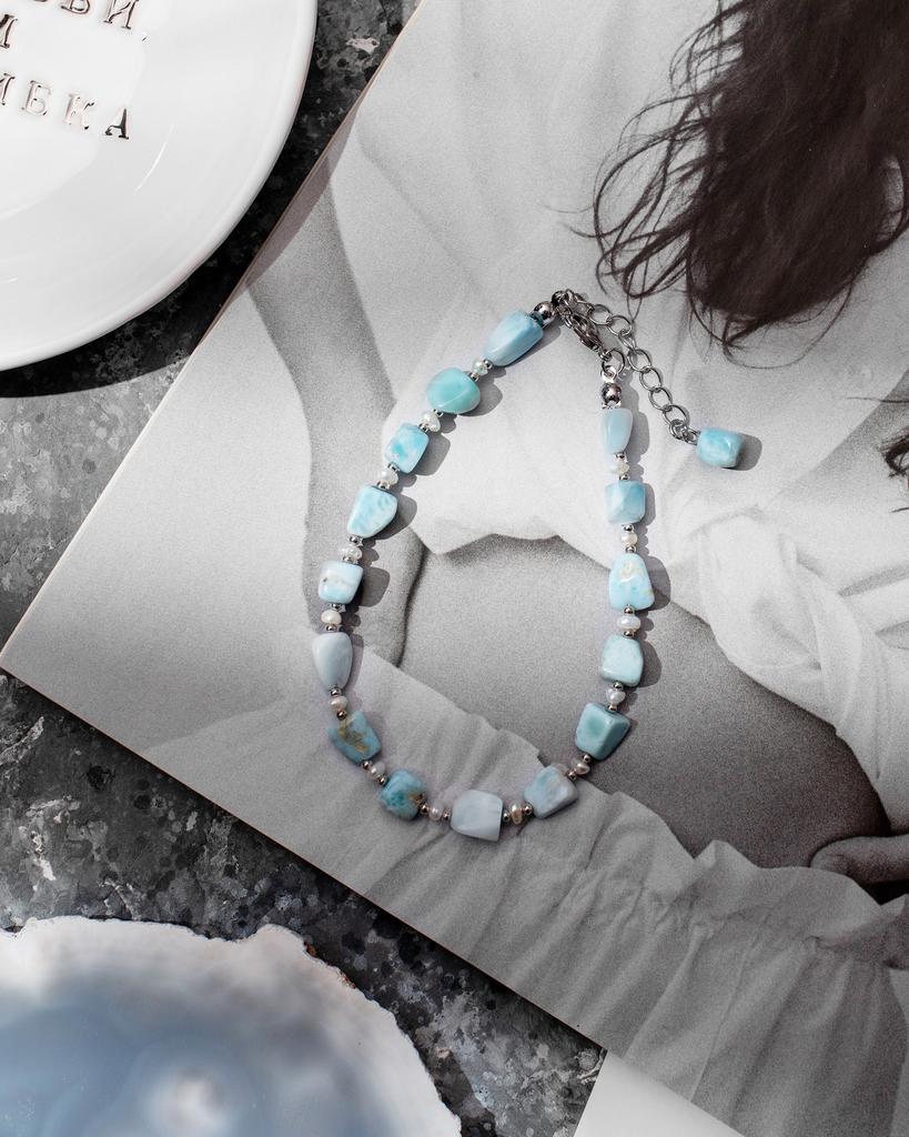 Браслет на ногу из натуральных камней