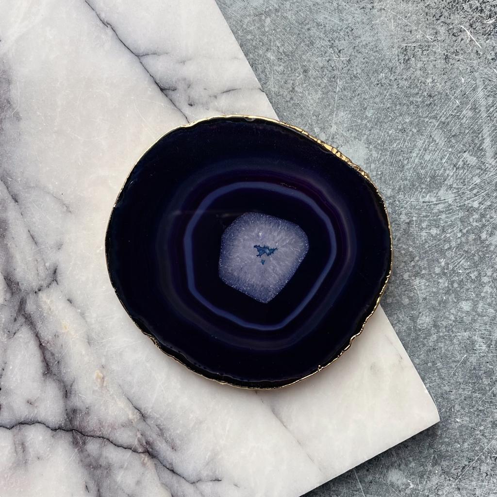 Срез агата тонированный в золоте