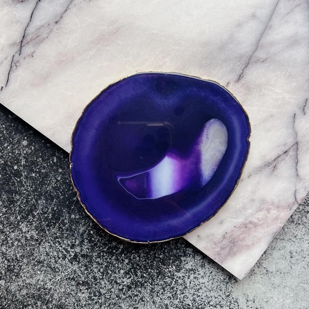 Срез агата тонированный в золоте