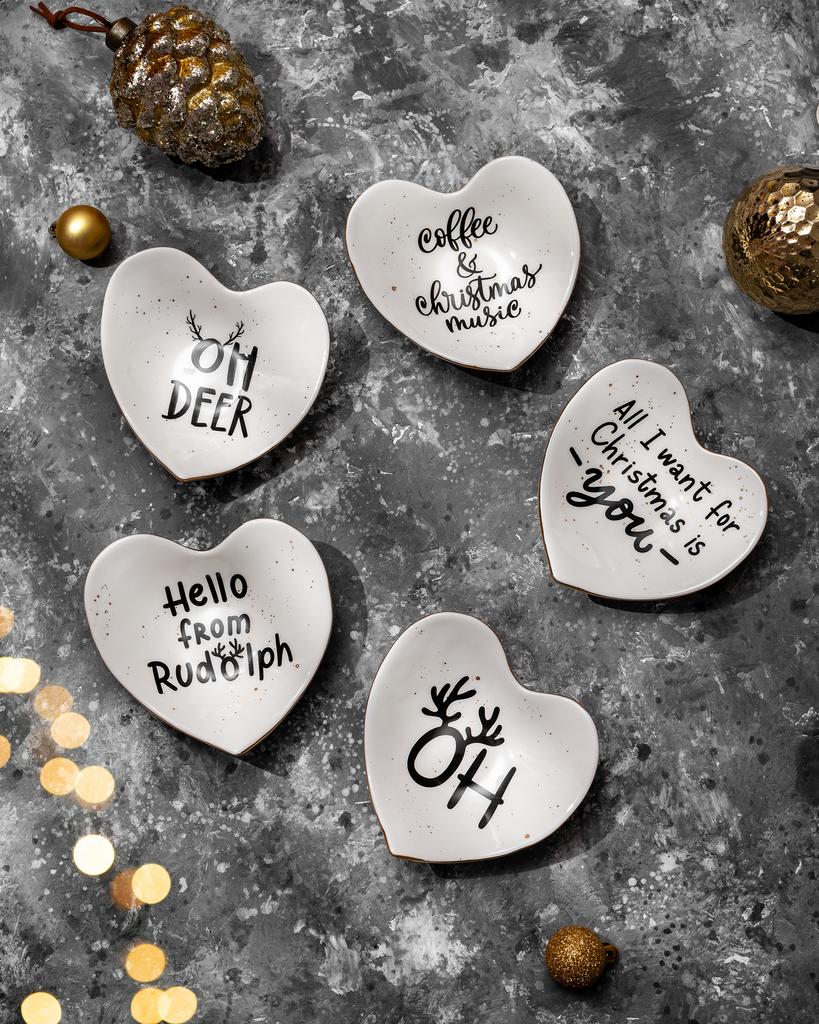 Соусница сердце новогодняя с золотом