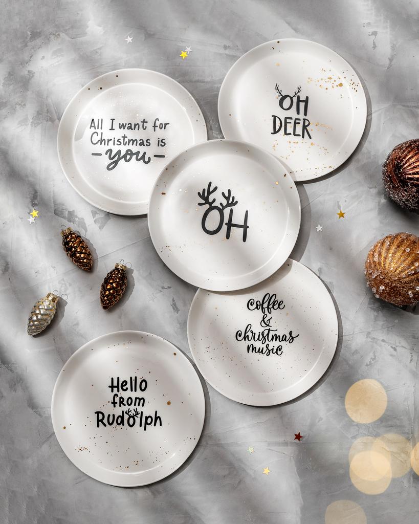 Блюдце тонкое новогоднее с золотом