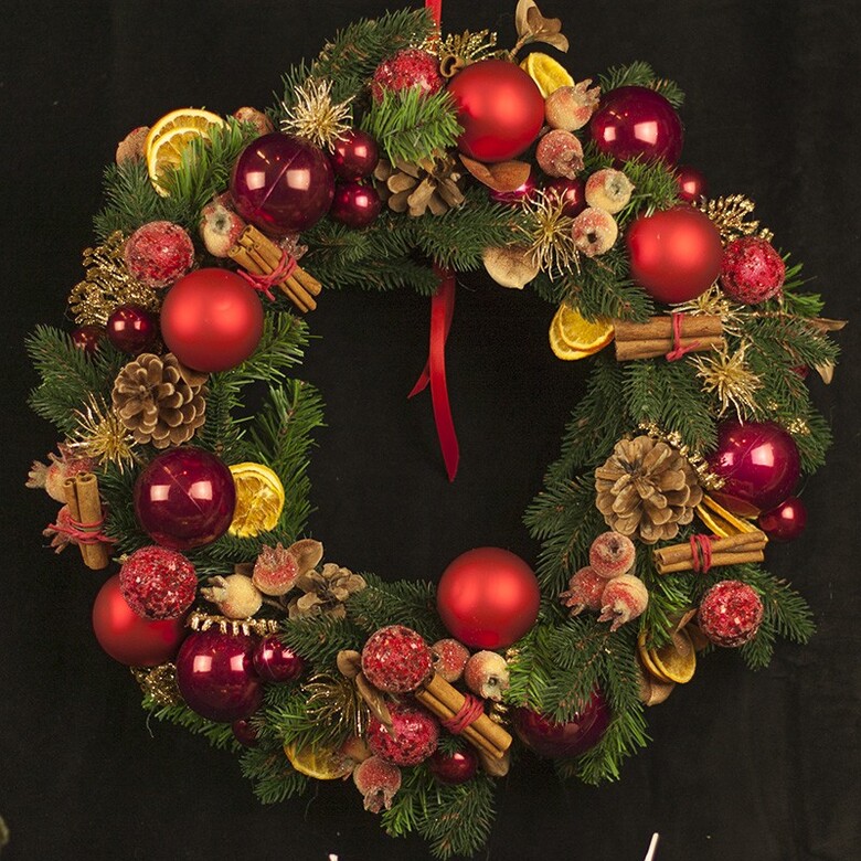 Классический Рождественский венок из искусственной хвои