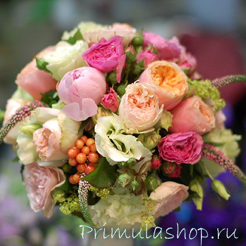 БУКЕТ НЕВЕСТЫ С ПИОНОВИДНОЙ РОЗОЙ И ПИОНАМИ