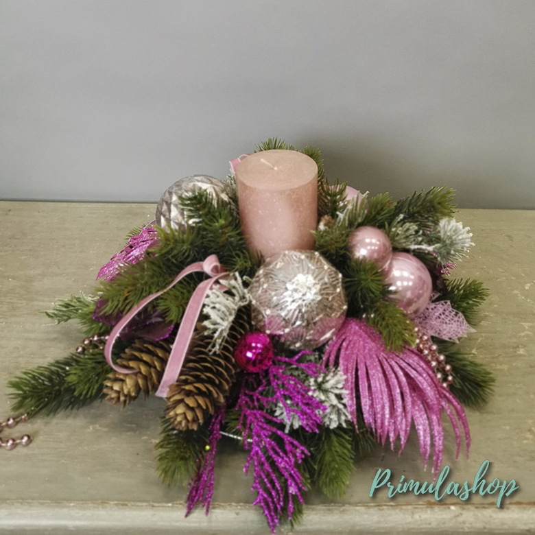 НОВОГОДНЯЯ КОМПОЗИЦИЯ СО СВЕЧОЙ