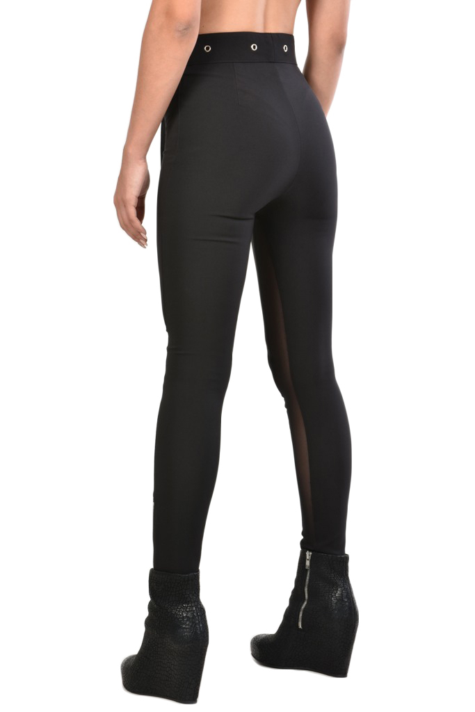 Узкие брюки с прозрачными вставками LH