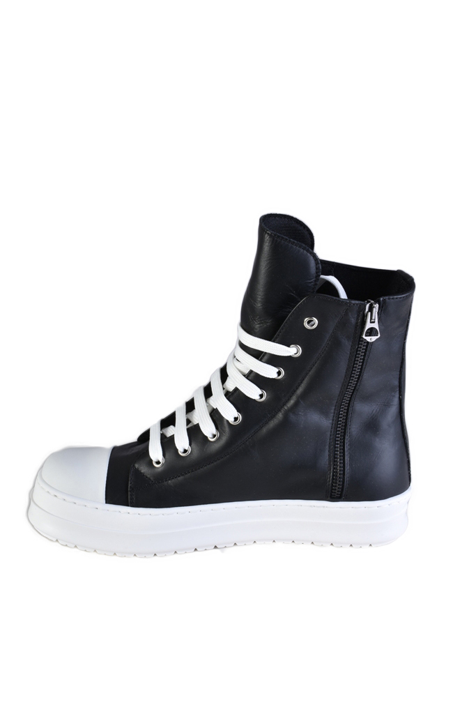 Черные высокие кеды-хайтопы на белой подошве Xagon