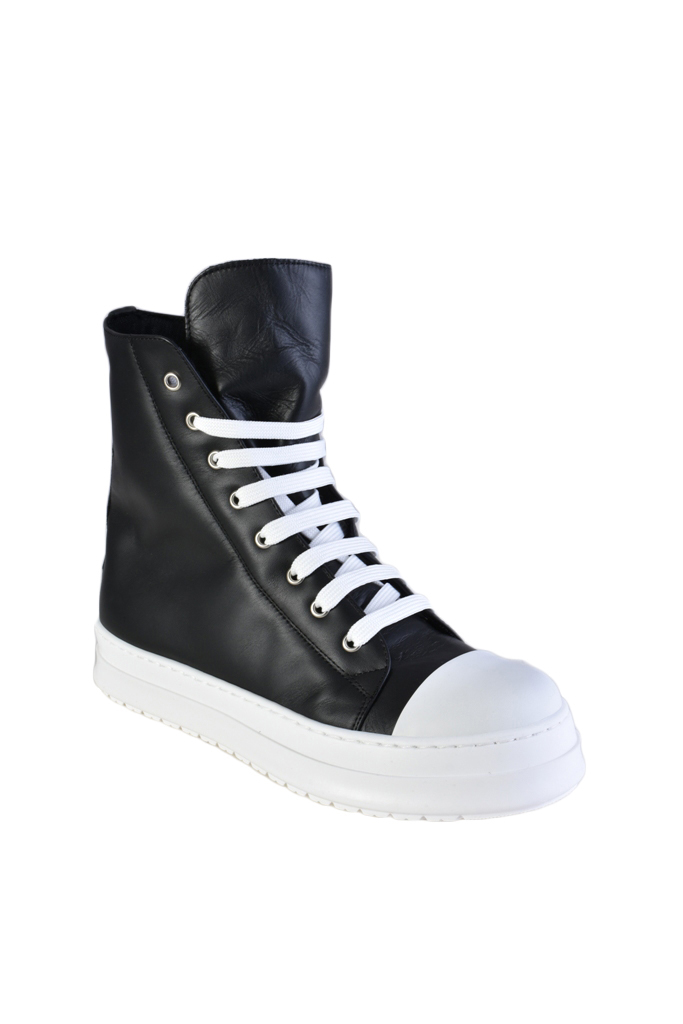 Черные высокие кеды-хайтопы на белой подошве Xagon