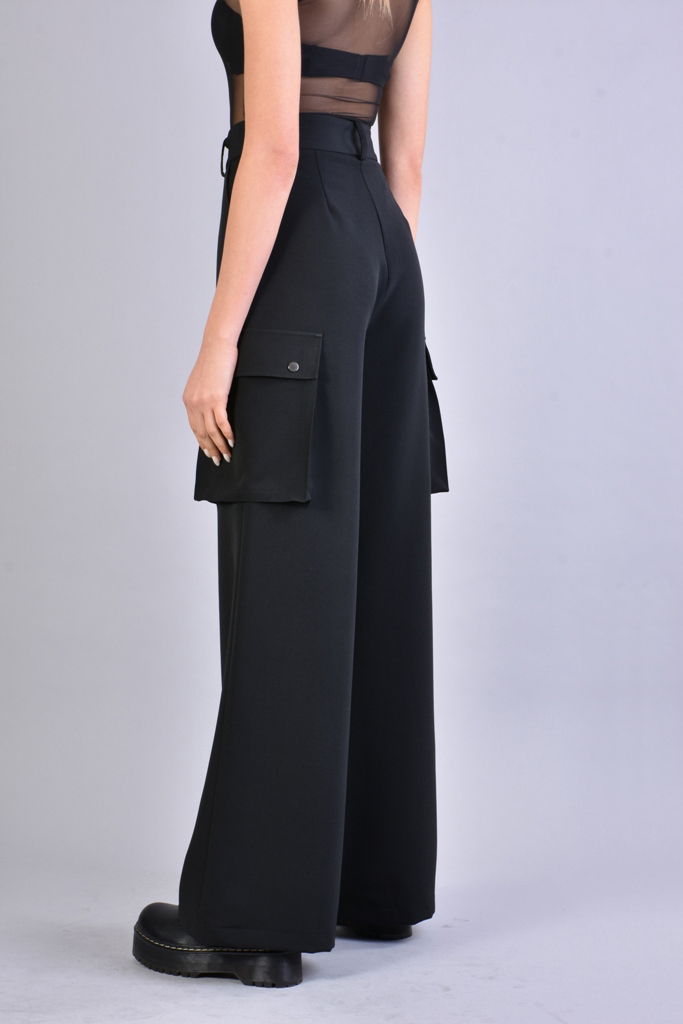 Широкие брюки карго с высокой посадкой LH