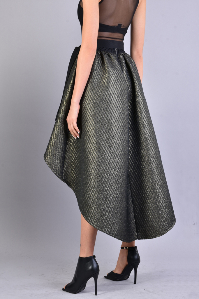 Асимметричная юбка из жаккарда с люрексом LH