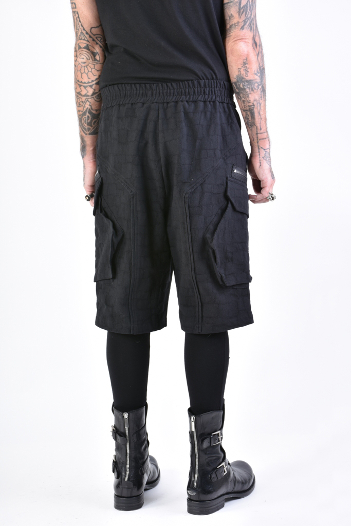 Шорты из текстурированного хлопка с накладными карманами LH