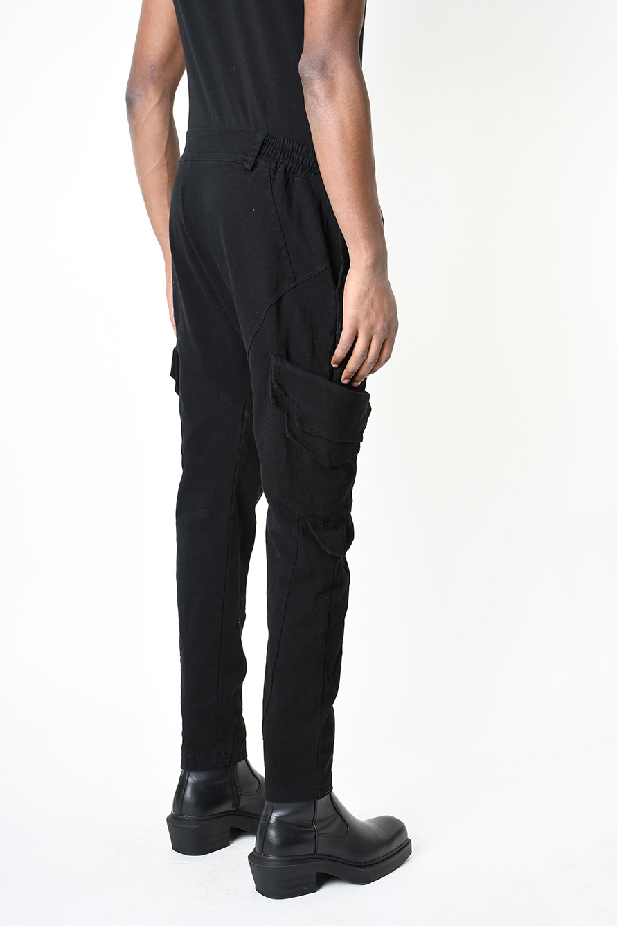 Брюки из стрейч-габардина с накладными карманами LH