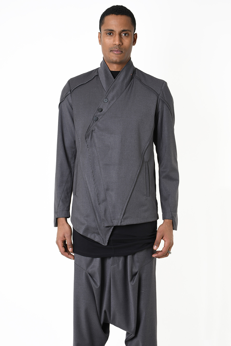 Асимметричный пиджак с пуговицами и застежкой-молнией LH