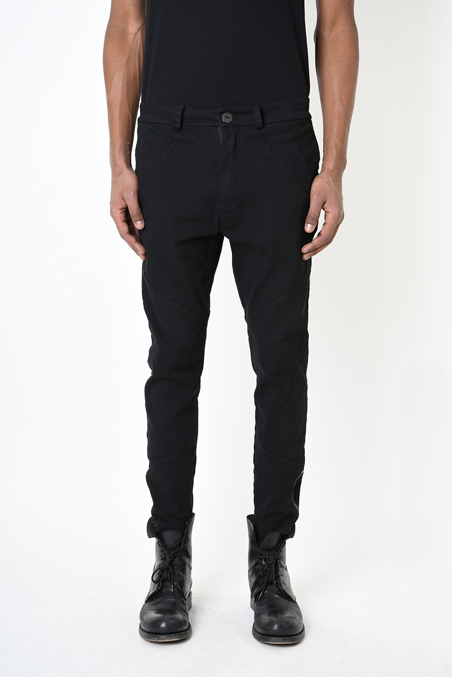 Узкие брюки из хлопкового габардина с молниями внизу LH