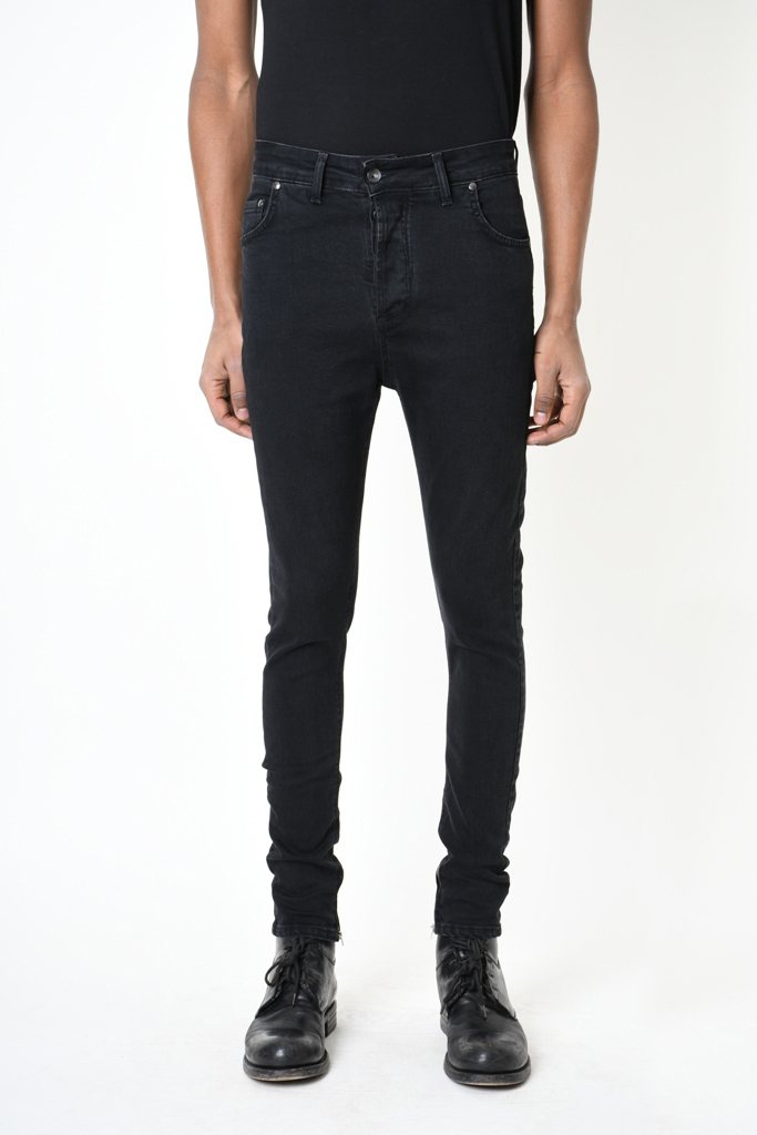 Узкие черные джинсы с молниями внизу LH