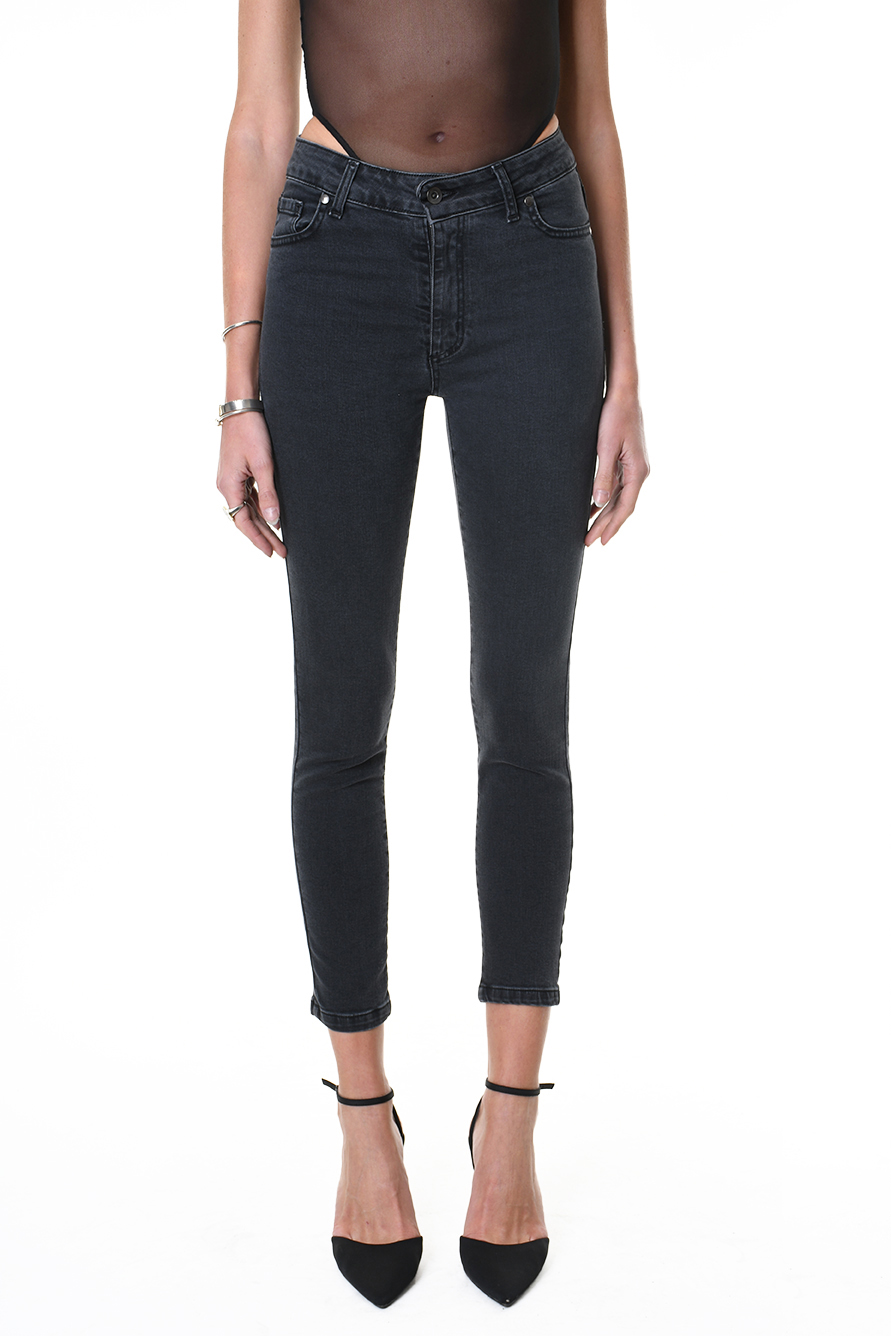Черные джинсы-скинни со средней посадкой LH