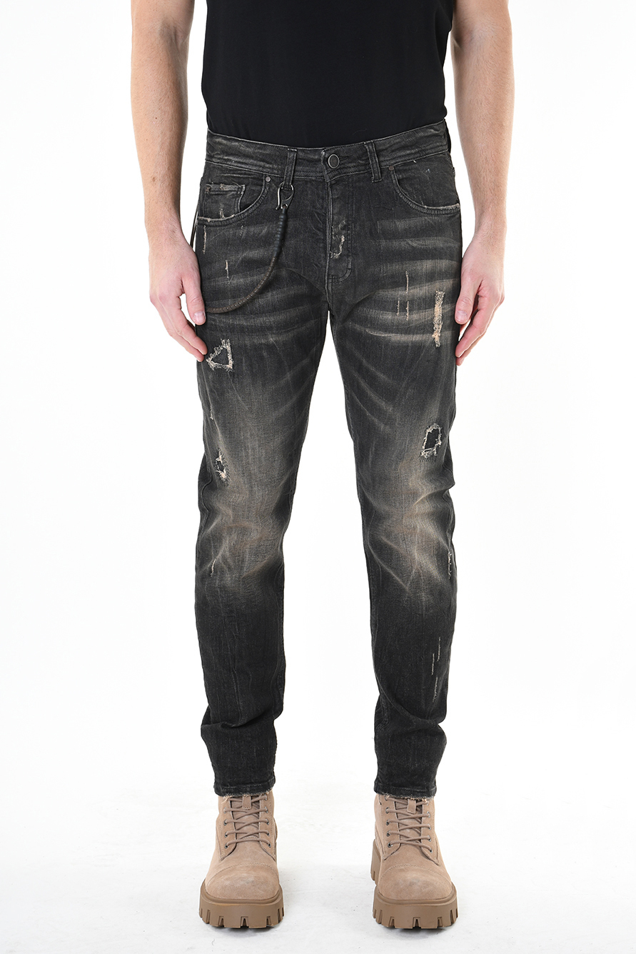 Серые выбеленные джинсы с разрывами и потертостями Xagon