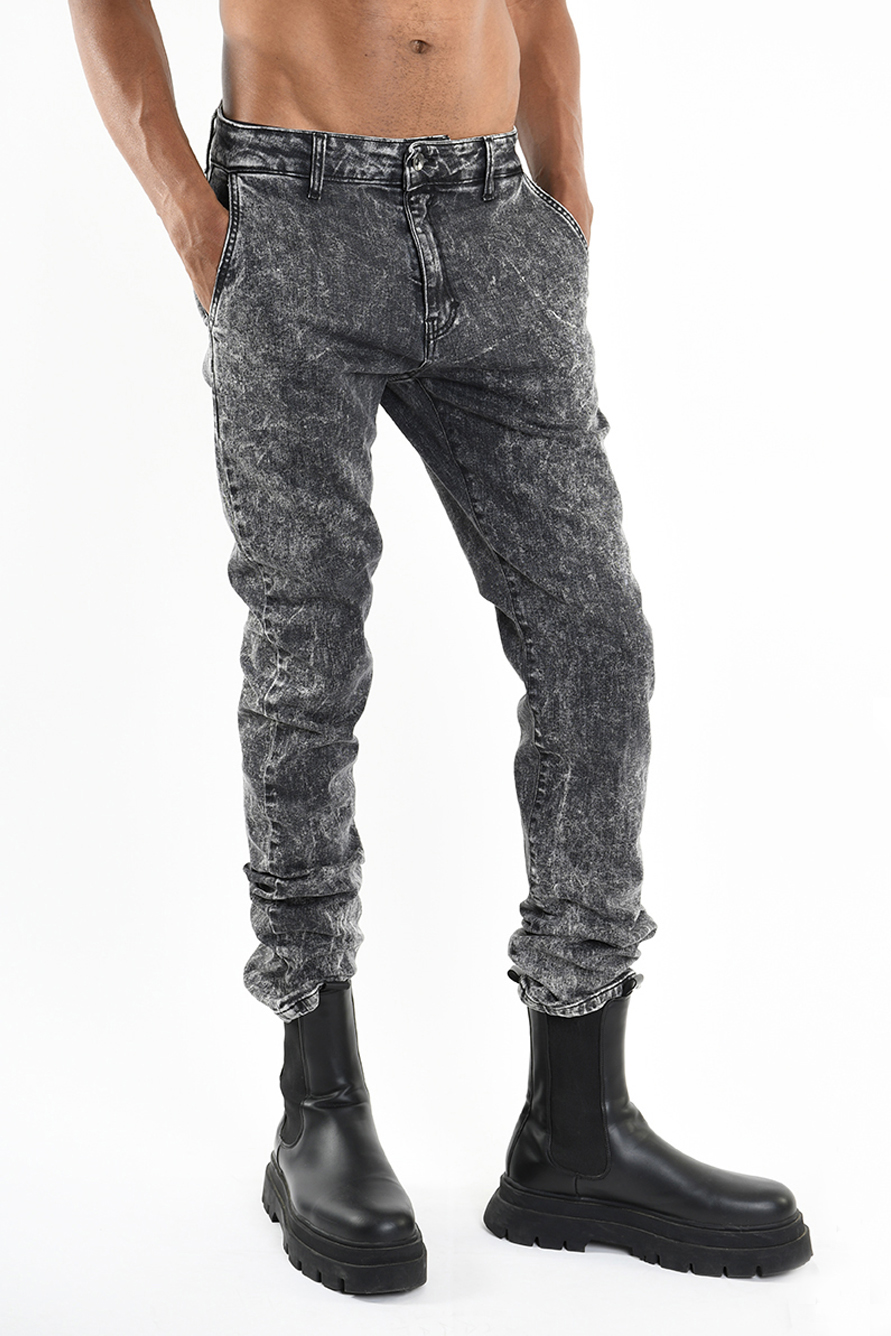 Серые джинсы мраморного окраса LH