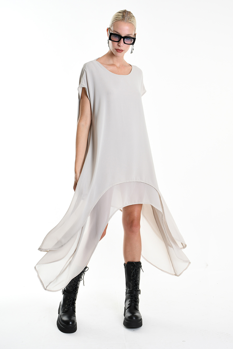 Асимметричное платье с эффектом многослойности LH