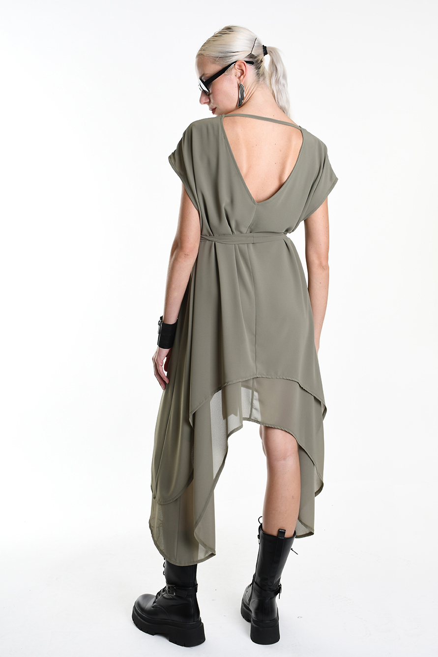 Асимметричное платье с эффектом многослойности LH