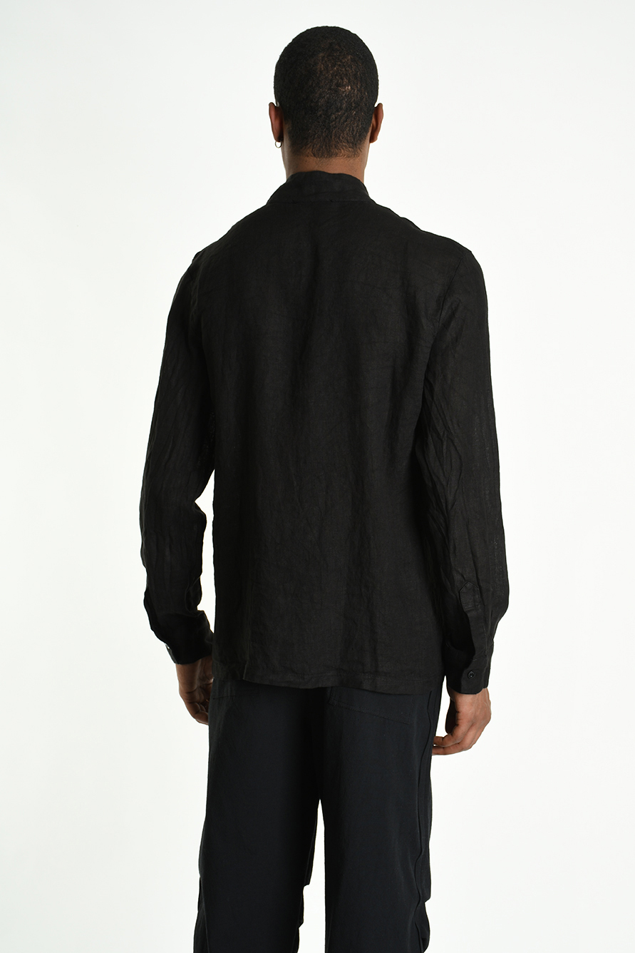 Рубашка с корейским воротником и смещенной планкой LH