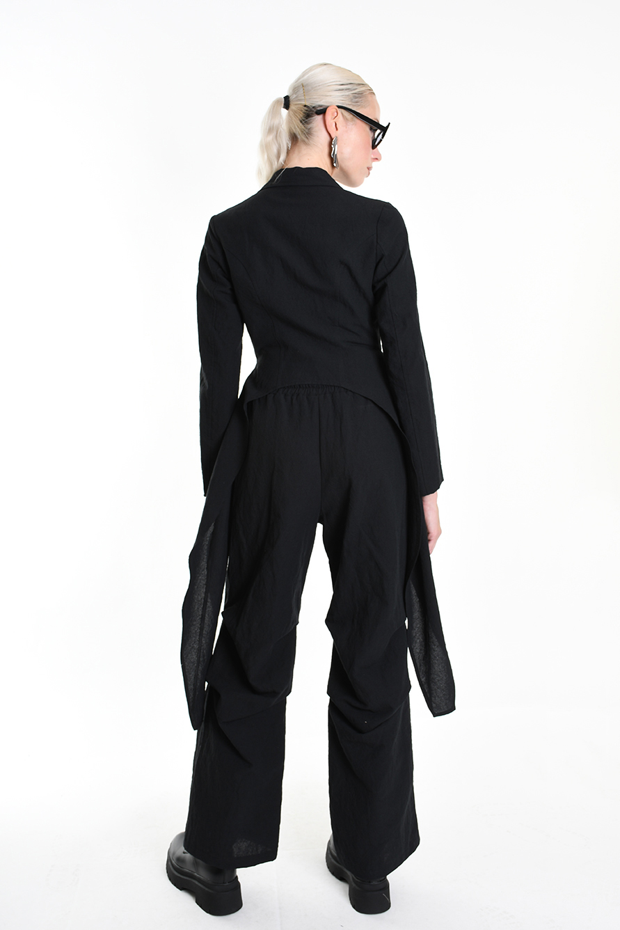 Жакет изо льна и хлопка с асимметричной баской LH