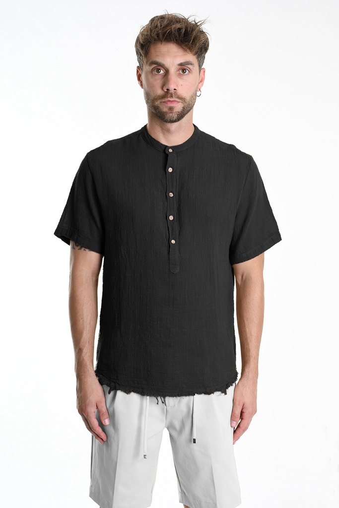 Футболка с корейским воротником и пуговицами спереди Xagon