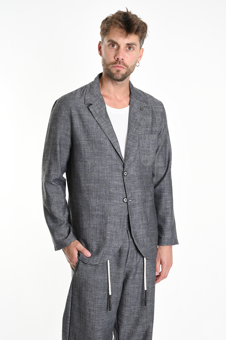 Пиджак из смесового льна на двух пуговицах Xagon