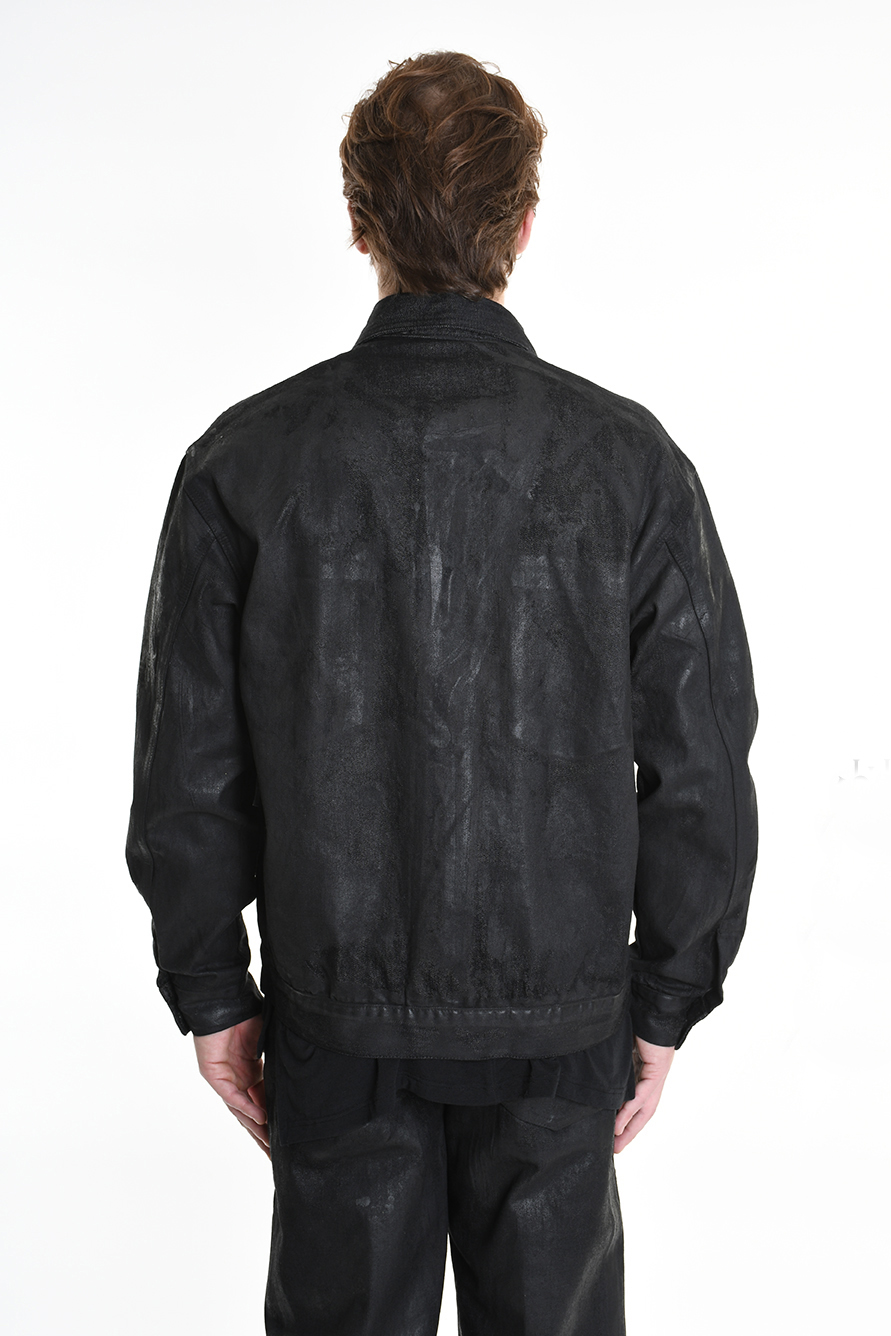 Джинсовая куртка с эффектом прорезиненного покрытия LH