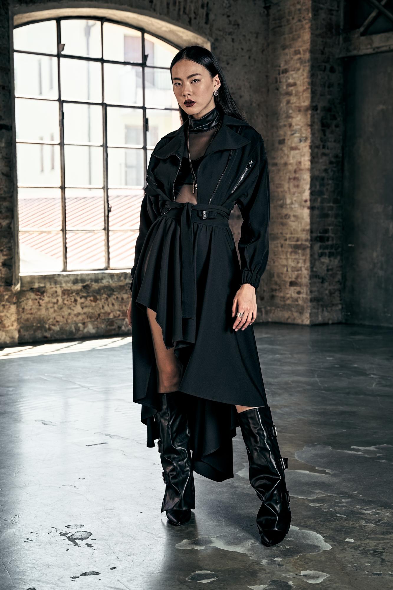 Асимметричная юбка со съемным поясом LH