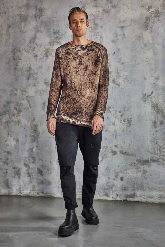 Свитер из смеси хлопка и шерсти с неравномерным окрашиванием Xagon