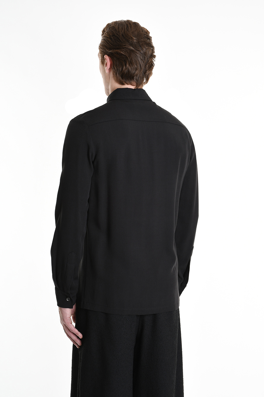 Рубашка с асимметричной застежкой и французским воротником LH