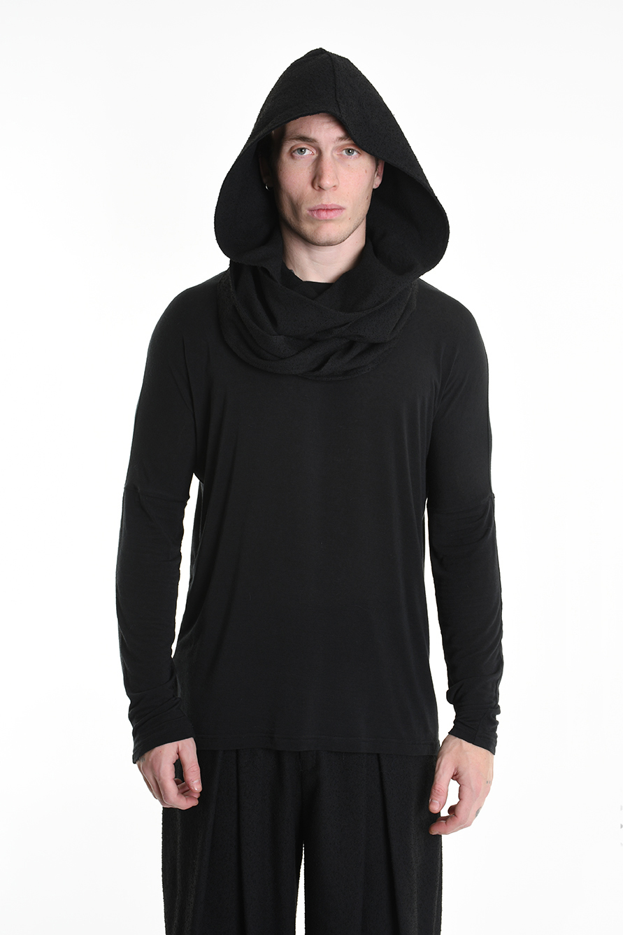 Шарф-капюшон из фактурного букле LH