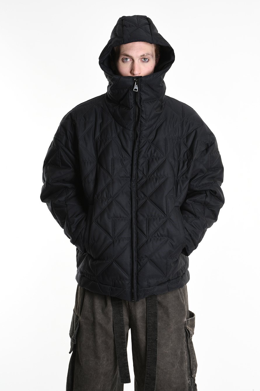 Куртка оверсайз из матового нейлона с капюшоном LH