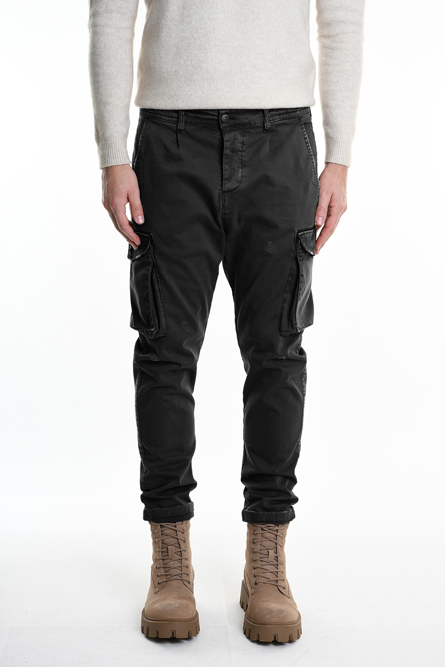 Эластичные брюки-карго с микроразрывами Xagon