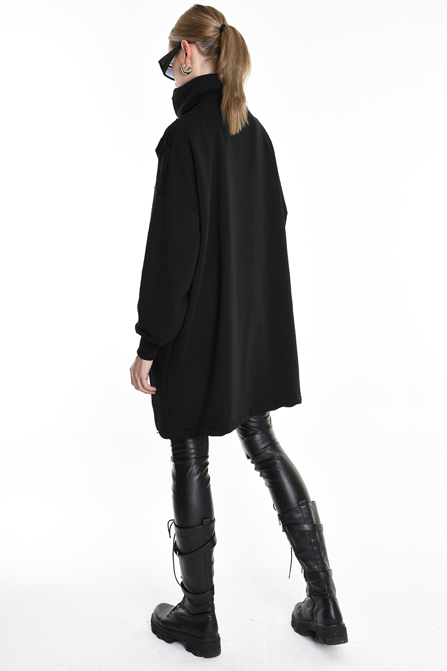 Асимметричная толстовка свободного кроя из смесовой пряжи LH