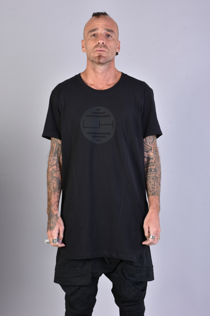 Хлопковая футболка с принтом бренда спереди LH