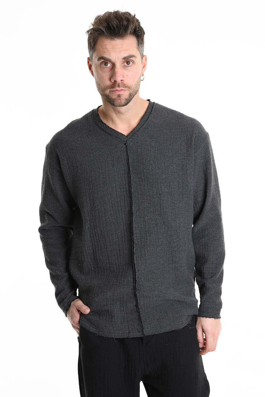 Кофта с V-вырезом и необработанными краями Xagon