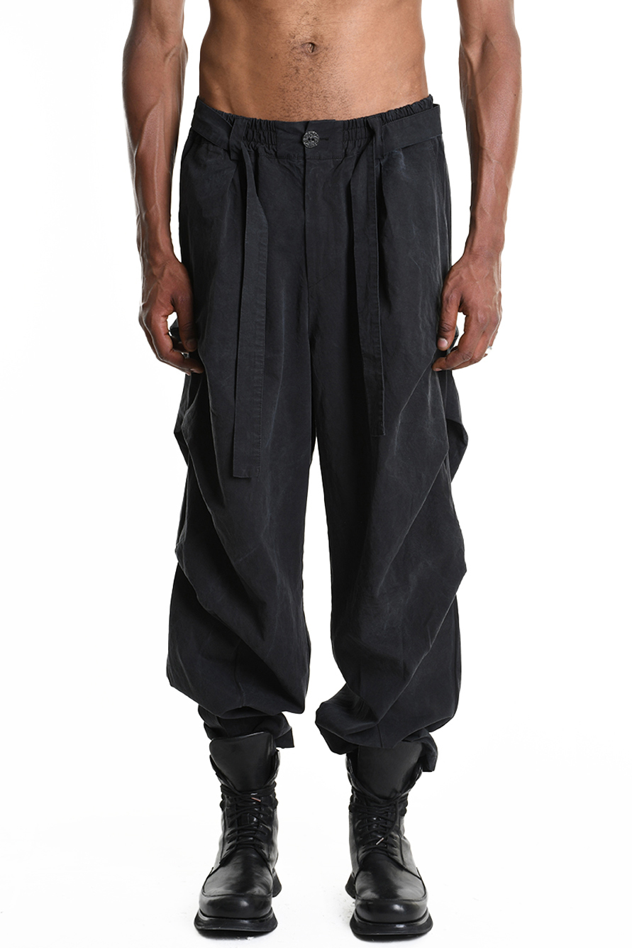 Брюки из хлопка и лиоцелла присборенные по бокам LH