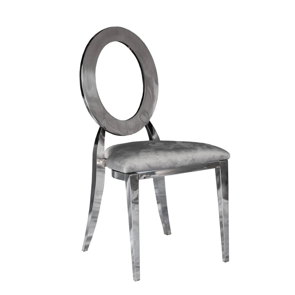 Стул "Версаль" серебряный с серой подушечкой